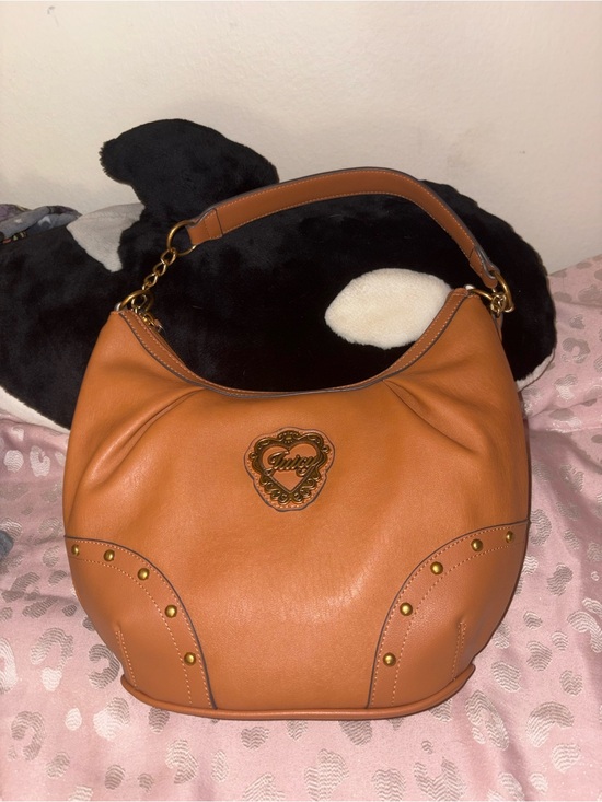 Juicy Couture Handbags - Juicy Couture Camel/Tan Leather Shoulder Hobo Bag